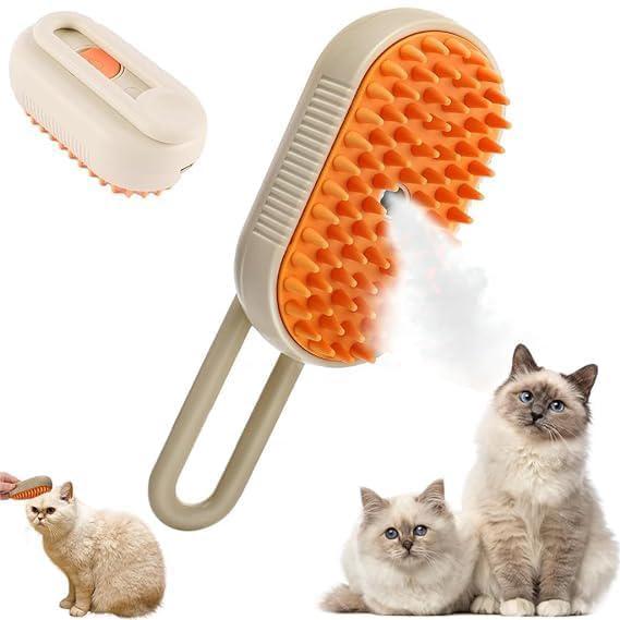 OOSARY Steam Brush for Dog Cat Steam Brush 3 in 1 Water Brush for Dogs Silicone Massage Dog Comb Electric Multifunctional Water Brush Spa for Dogs USB Rechargeable Steamy Brush for Pet (brush)
