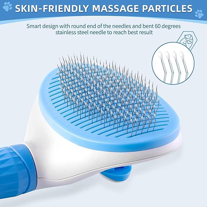 Foodie Puppies 3Pcs Pet Grooming Self Cleaning Combo for Dogs & Cats - (Oval Slicker, Massage Bath Glove, Shampoo Dispenser) for Long Short Shedding Hairs I Daily Use Dog Comb Gloves, Easy Clean Bath