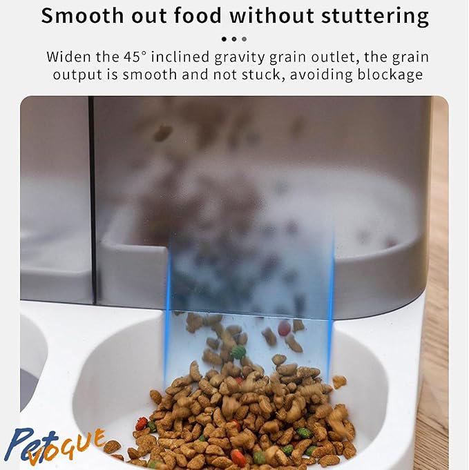 PetVogue 2 in 1 Automatic Food Feeder and Water Dispenser Gravity Design Auto Feeding 3L Cat Food Dispenser and Auto Dog Water Dispenser 1L for Small Pets Puppy Kittens