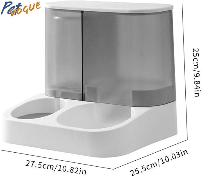 PetVogue 2 in 1 Automatic Food Feeder and Water Dispenser Gravity Design Auto Feeding 3L Cat Food Dispenser and Auto Dog Water Dispenser 1L for Small Pets Puppy Kittens
