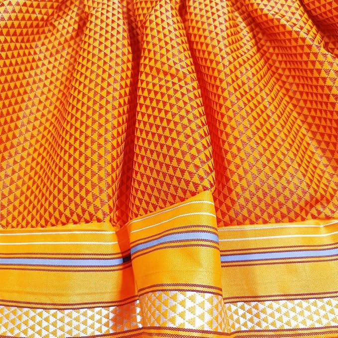My Art Bucket cotton Parkar Polka Dress For Small Dog Girl Puppy Clothes Female Princess Tutu Striped Skirt Summer Shirt For Shihtzu, Pug, Poodle Cat Pet Apparel Outfits (L, Orange), 1 count