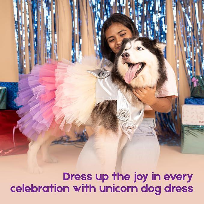 Puptail Dog Dress With Lovely Bow Puppy Dress Pet Apparel Dog Clothes For Small And Large Dogs And Cats (M) - Multicolor