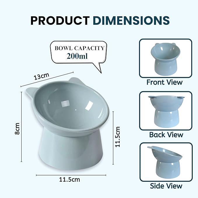 Foodie Puppies Elevated Cat Bowl Feeder Food Water Feeder Bowl for Cats, Kittens & Puppies | Persian Cat Food Bowl Tilted Raised Bowl Anti Vomiting 45° Slanted Bowl, Plastic, 15 X 5.02 X 5 Cm