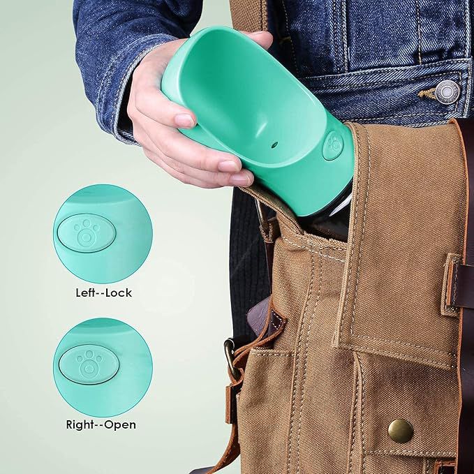 Foodie Puppies Dog Water Bottle, Leak Proof Portable Puppy Water Dispenser Drinking Feeder Pet Care Cup for Outdoor Walking, Hiking, Travel (350ml)