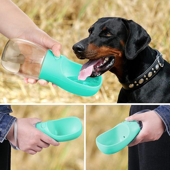 Foodie Puppies Dog Water Bottle, Leak Proof Portable Puppy Water Dispenser Drinking Feeder Pet Care Cup for Outdoor Walking, Hiking, Travel (350ml)