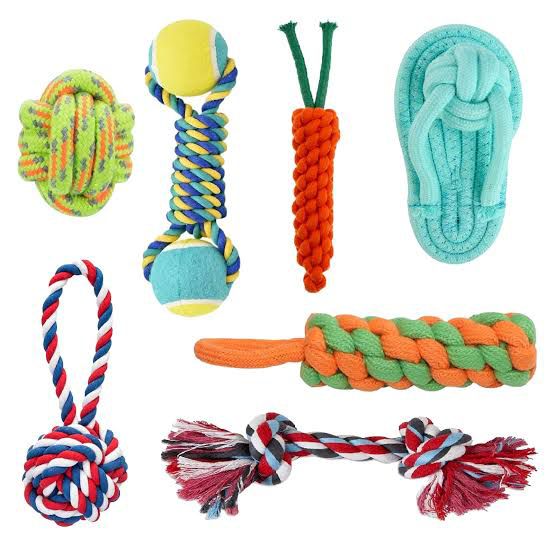 cature Care by Nature Pet Cotton Rope Pet Toys Pack of 7, Tug Ropes Toy Set, for Aggressive Chewers, Pet Pull Toys Pets/Made Cotton