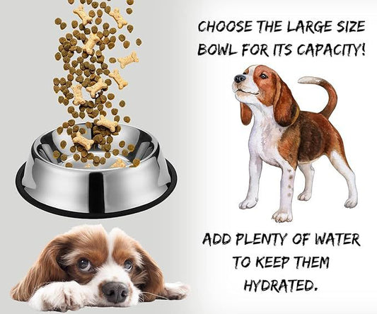 Berlin's Stainless Steel Pet Feeding Bowls for Dogs and Cats | Dry Kibble, Wet Food, Water Bowl | No-Tip, Non Sliding Design | Dishwasher Safe (Pack of 1, 200ml)