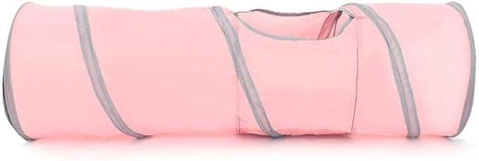 Cature Cat Tunnels for Indoor Cats 2 Way Cat Tunnel Durable Cat Toys Foldable Cat Tube Pet Play Tube - Collapsible Tunnel for Small Pet, Cat, Kitty, Doggy, Rabbit (Pink)