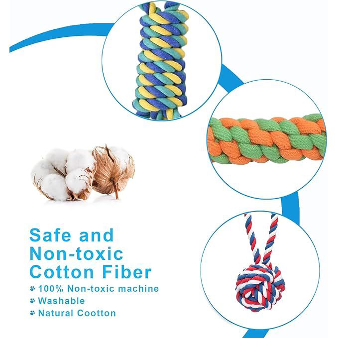 cature Care by Nature Pet Cotton Rope Pet Toys Pack of 7, Tug Ropes Toy Set, for Aggressive Chewers, Pet Pull Toys Pets/Made Cotton