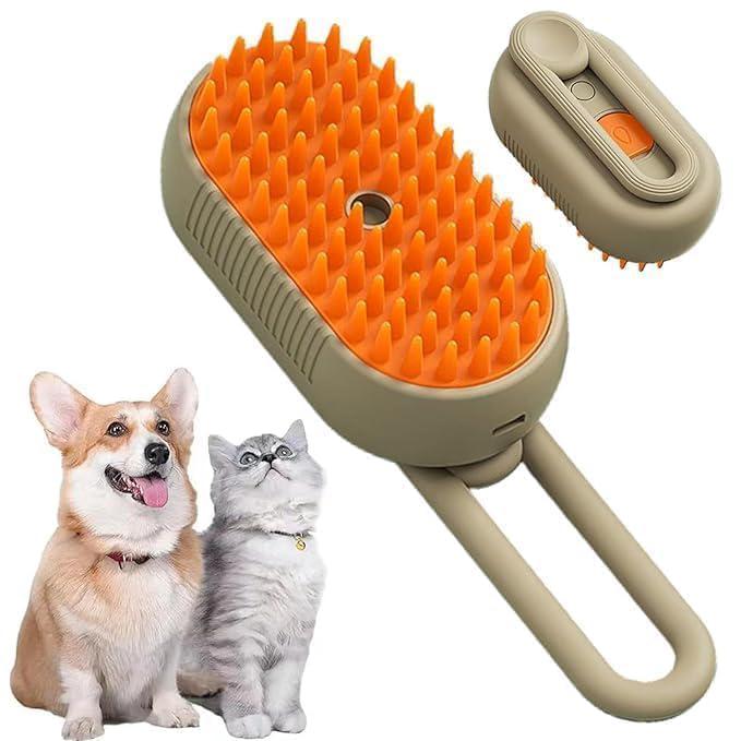 OOSARY Steam Brush for Dog Cat Steam Brush 3 in 1 Water Brush for Dogs Silicone Massage Dog Comb Electric Multifunctional Water Brush Spa for Dogs USB Rechargeable Steamy Brush for Pet (brush)