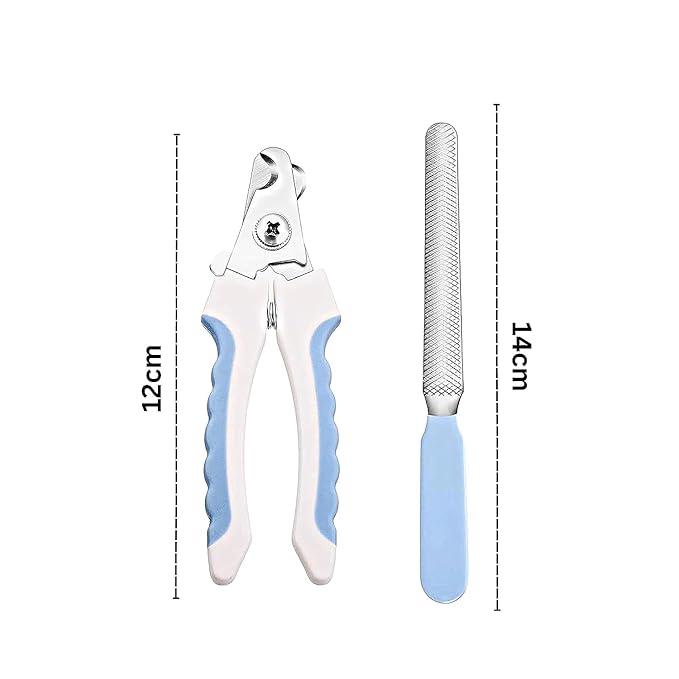 Foodie Puppies Pet Grooming and Cleaning Slicker Brush and Nail Cutter with Filer for Dogs and Cats - (Nail Clipper + Oval Push Slicker) | Gentle Trimmer, Self Clean Brush, Shedding, and Lockable Tool