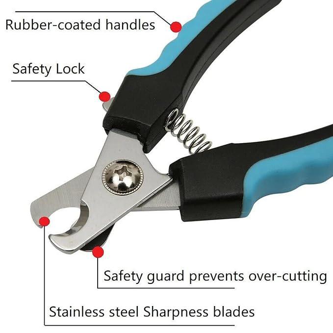 Foodie Puppies Pet Grooming and Cleaning Slicker Brush and Nail Cutter with Filer for Dogs and Cats - (Nail Clipper + Oval Push Slicker) | Gentle Trimmer, Self Clean Brush, Shedding, and Lockable Tool