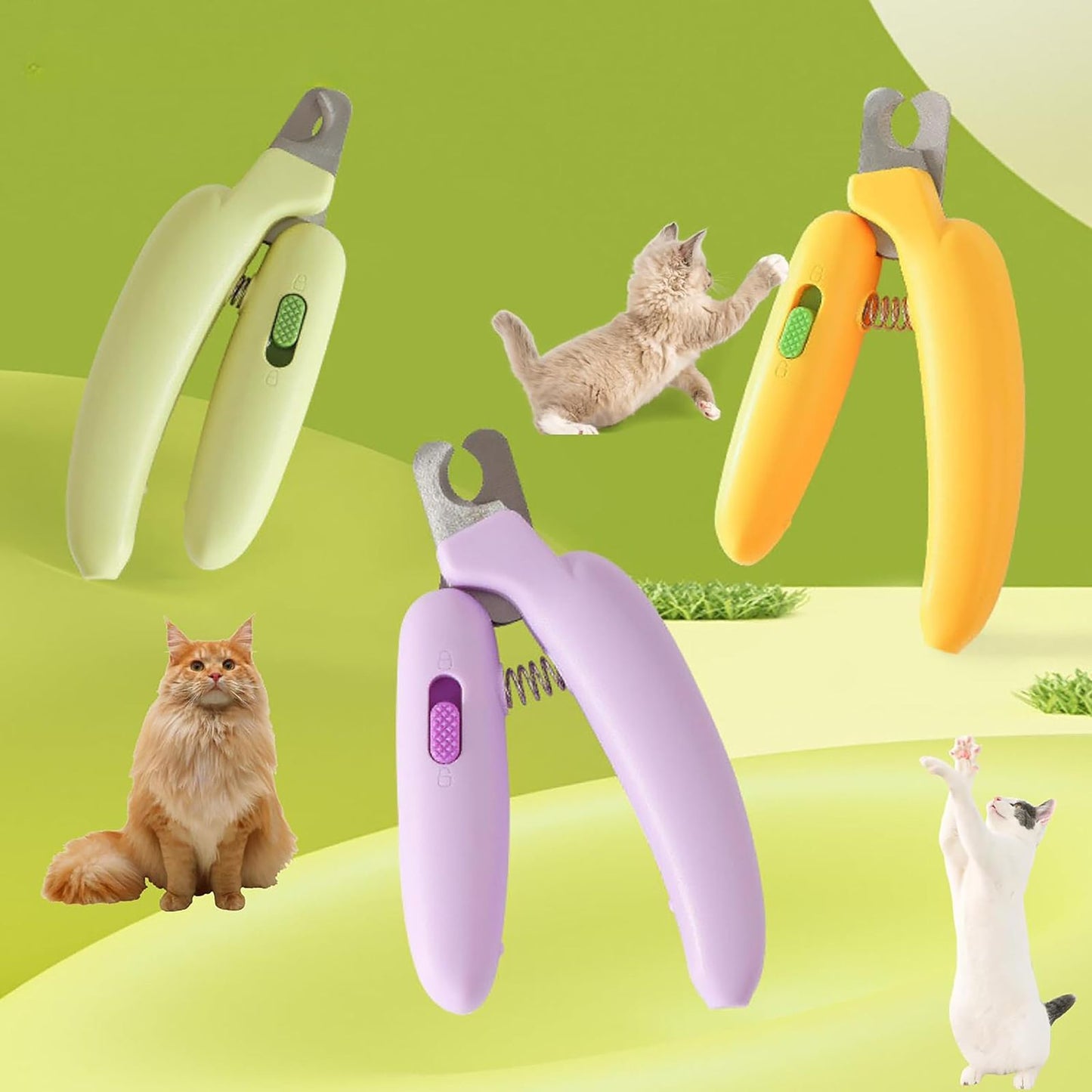Cature Care by Nature Pet Cat Nail Scissor, Cat Claw Clipper Dog Nail Clipper for Safety Pet Nail Trimmer Accessory, Dog and Cat Paws Grooming Grinding Tool (Color-Green)