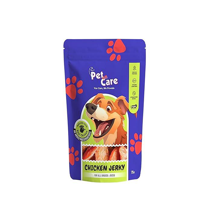 Pet en Care Chicken Jerky Dog Treats, 75gm | Protein Rich | Vitamin Enriched | All Breeds and Sizes