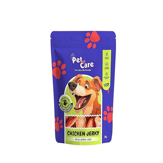 Pet en Care Chicken Jerky Dog Treats, 75gm | Protein Rich | Vitamin Enriched | All Breeds and Sizes