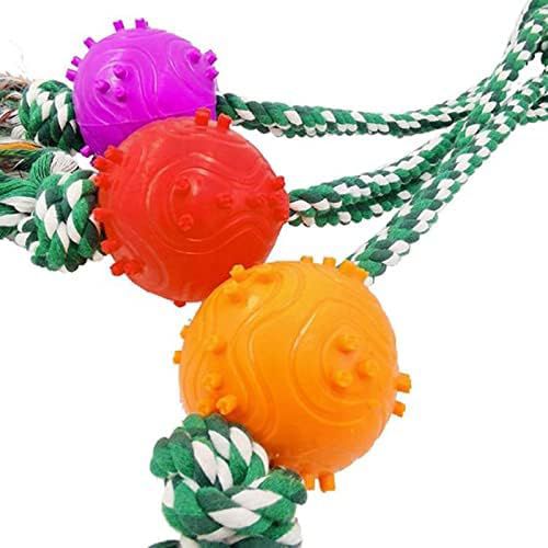 cature Care by Nature Pet Dogs Training Natural Rubber Ball Toy for Small Breed Dogs Bite Dog Rope Toy Pet Tooth Cleaning Chew Molar Toys Pet Accessories (S)