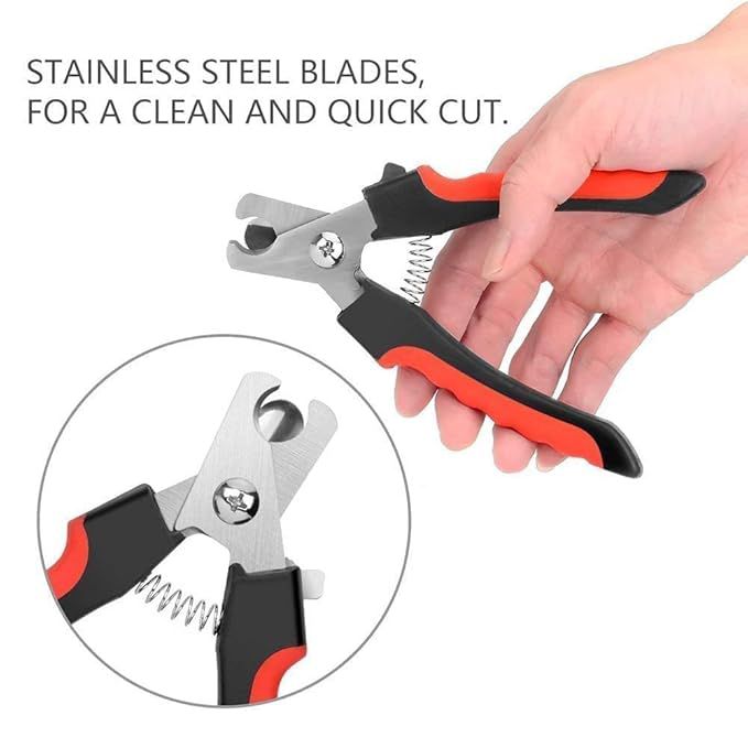 PSK PET MART (Combo of 5) Imported Pet Slicker Brush + Hair Comb Double Side + Nail Clipper + Nail Grinder + Grooming Gloves Kit for All Pets Dog, Cat, Rabbit, Hamster