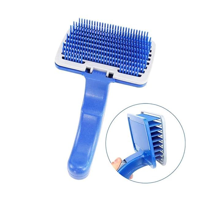 PSK PET MART (Combo of 5) Imported Pet Slicker Brush + Hair Comb Double Side + Nail Clipper + Nail Grinder + Grooming Gloves Kit for All Pets Dog, Cat, Rabbit, Hamster
