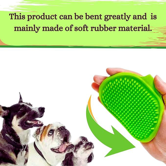 Foodie Puppies 3Pcs Pet Grooming Self Cleaning Combo for Dogs & Cats - (Oval Slicker, Massage Bath Glove, Shampoo Dispenser) for Long Short Shedding Hairs I Daily Use Dog Comb Gloves, Easy Clean Bath