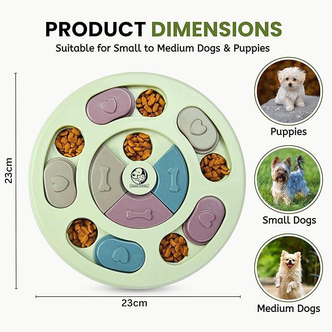 Foodie Puppies Pet Puzzle Toy for Dispensing Treats, Pet Toys Game for Training and Slow Feed, Non-Slip Feeder Designed for Dog, Puppies, Cats and Kittens (Round Shape) (Multicolour)