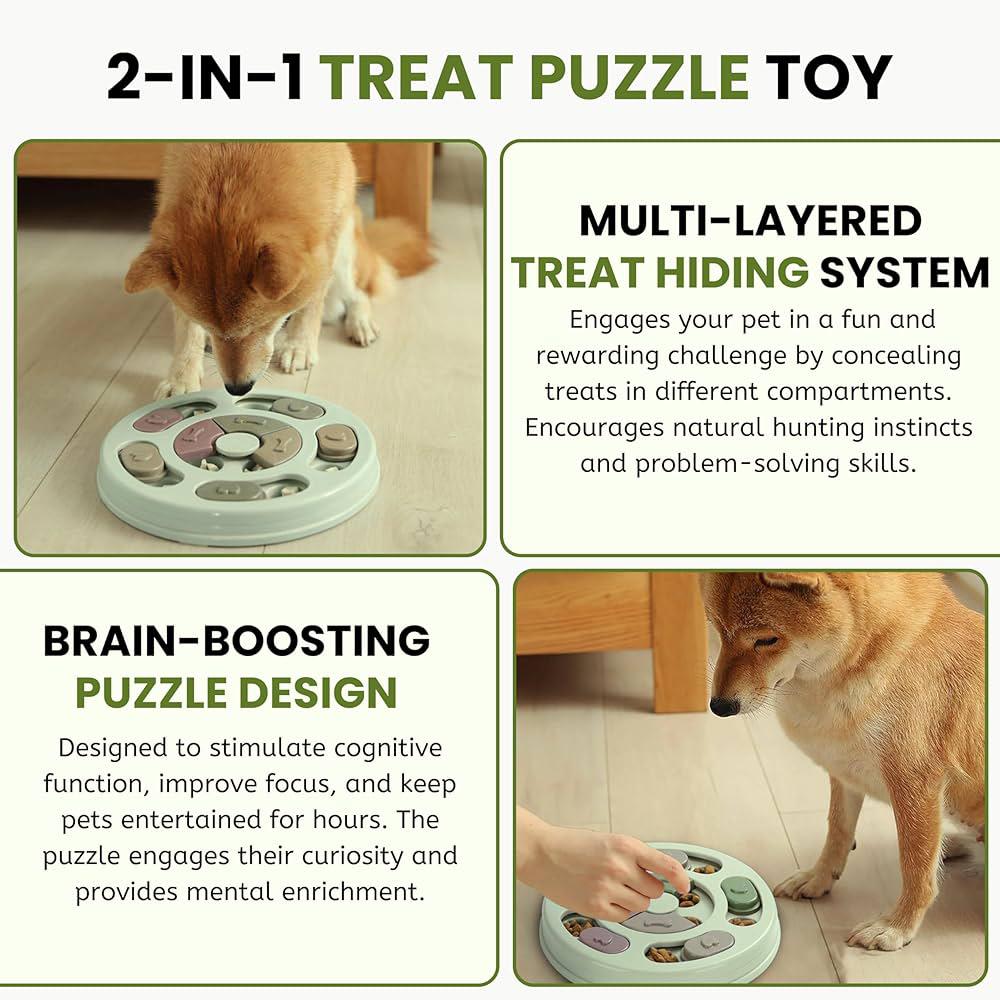 Foodie Puppies Pet Puzzle Toy for Dispensing Treats, Pet Toys Game for Training and Slow Feed, Non-Slip Feeder Designed for Dog, Puppies, Cats and Kittens (Round Shape) (Multicolour)