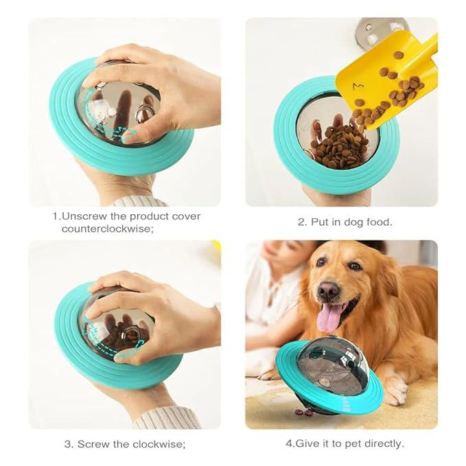 PET FUN Interactive Planet Dispensing Slow Feeder Puzzle | IQ Treat Ball | Food Dispenser & Chew Pet Toy for All Breed Dogs & Cats & Puppies | Encourages Slow Eating & Mental Stimulation
