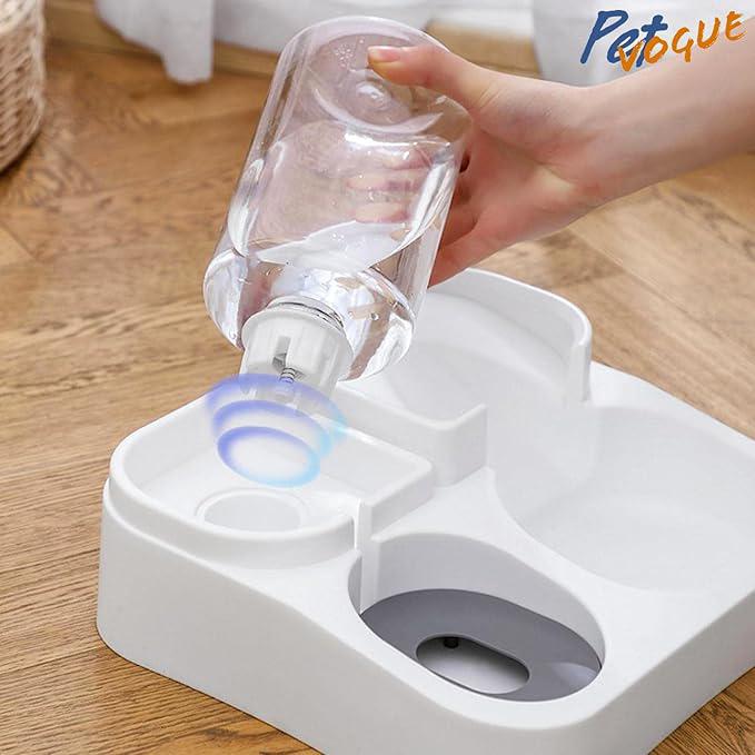 PetVogue 2 in 1 Automatic Food Feeder and Water Dispenser Gravity Design Auto Feeding 3L Cat Food Dispenser and Auto Dog Water Dispenser 1L for Small Pets Puppy Kittens