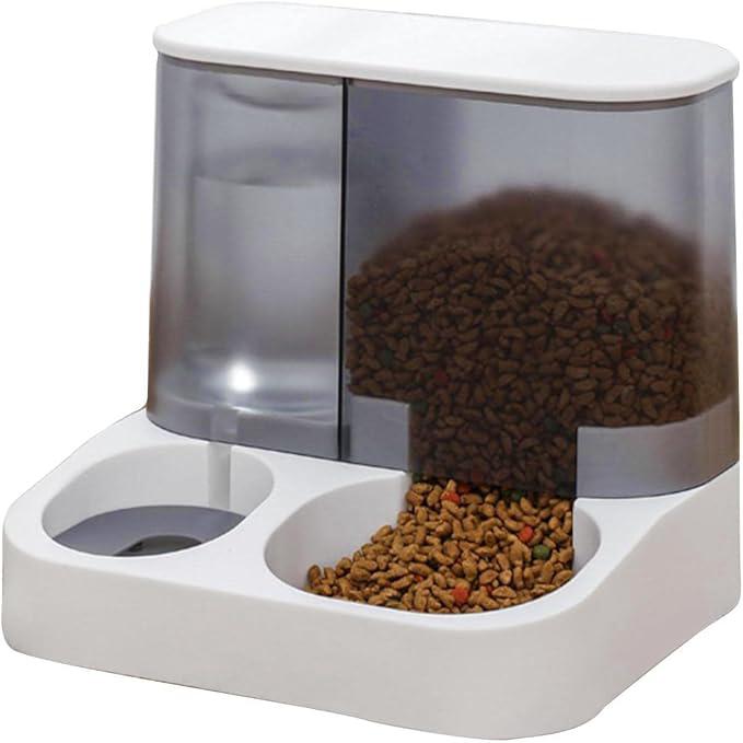 PetVogue 2 in 1 Automatic Food Feeder and Water Dispenser Gravity Design Auto Feeding 3L Cat Food Dispenser and Auto Dog Water Dispenser 1L for Small Pets Puppy Kittens