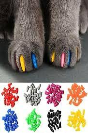 PSK PET MART Cat Nail Caps, 20pcs Multi-colored Soft Claws for Cats, Size: MEDIUM
