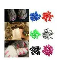 PSK PET MART Cat Nail Caps, 20pcs Multi-colored Soft Claws for Cats, Size: MEDIUM