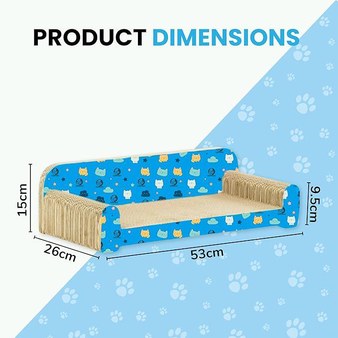 Foodie Puppies Cat Scratcher Pad with Catnip for Cats & Kittens - (Sofa) | Durable Modern Longue Corrugated Cardboard Cat Scratching Board with Couch Design | Furniture Protection, Play & Relaxation