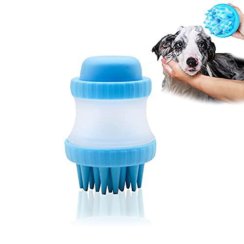 RvPaws Pet Dog Hair Brush Dog Cat Bathing Brush for Grooming Massage Brush Comb, Dog Bathing Accessories Shampoo Brush Dispenser Silicone Dog Hair Brush Cleaning Brush Bathing Comb Tool