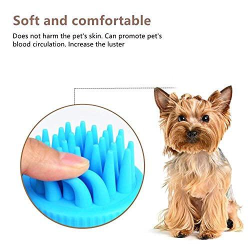 RvPaws Pet Dog Hair Brush Dog Cat Bathing Brush for Grooming Massage Brush Comb, Dog Bathing Accessories Shampoo Brush Dispenser Silicone Dog Hair Brush Cleaning Brush Bathing Comb Tool