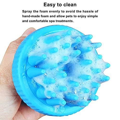 RvPaws Pet Dog Hair Brush Dog Cat Bathing Brush for Grooming Massage Brush Comb, Dog Bathing Accessories Shampoo Brush Dispenser Silicone Dog Hair Brush Cleaning Brush Bathing Comb Tool
