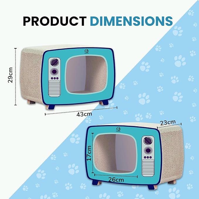 Foodie Puppies Cardboard Scratching Pads with Catnip for Cats and Kittens - (Television Scratcher) | Cat Durable Play TV Post for Indoor, Cats Corrugated Scratcher Box for Furniture Protection
