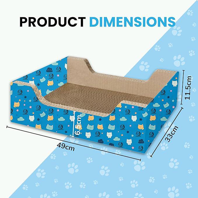 Foodie Puppies Cat Scratcher Pad with Catnip for Cats & Kittens - (Bed Scratcher) | Durable Corrugated Cardboard Cat Scratching Furniture in Rectangle Shape | Furniture Protection, Play & Relaxation