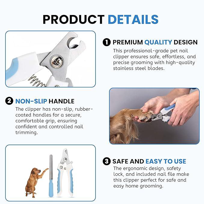 Foodie Puppies Professional Animal Nail Cutter Clipper Trimmer Filer - (Nail Clipper - Large) for Small, Medium, and Large Dogs, Puppies, Cats, and Kittens Claw Grooming Tool Set
