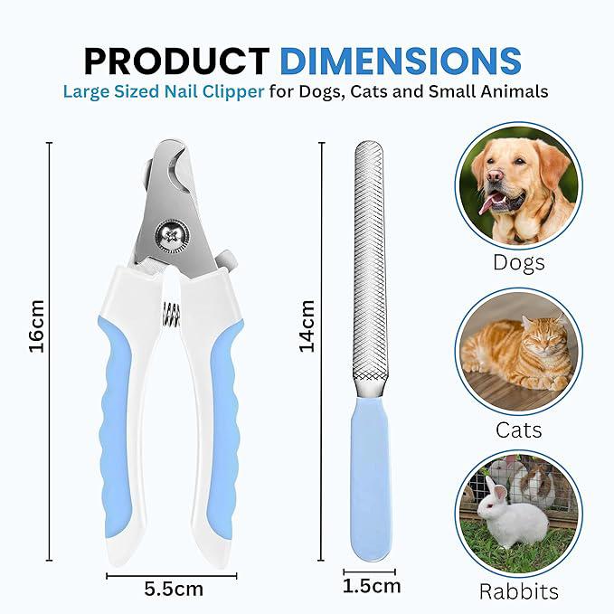 Foodie Puppies Professional Animal Nail Cutter Clipper Trimmer Filer - (Nail Clipper - Large) for Small, Medium, and Large Dogs, Puppies, Cats, and Kittens Claw Grooming Tool Set