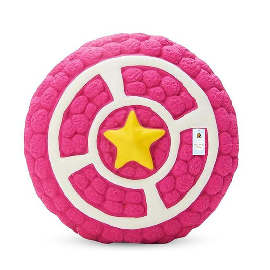 Foodie Puppies Interactive Non-Toxic Soft Latex Squeaky Chew Toy for Puppies and Small Dogs (Pink Pie - Small) | Chewing, Floating, Training, and Bouncing | Reduce Separation Anxiety