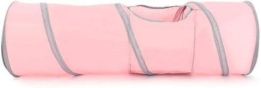Cature Cat Tunnels for Indoor Cats 2 Way Cat Tunnel Durable Cat Toys Foldable Cat Tube Pet Play Tube - Collapsible Tunnel for Small Pet, Cat, Kitty, Doggy, Rabbit (Pink)